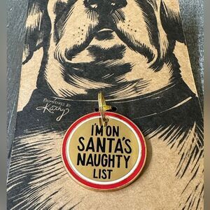 Christmas Dog Collar Charm Santa’s Naughty List Primitives by Kathy